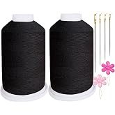MOYYON All Purpose Sewing Thread Polyester Total 1800Yards（Black）
