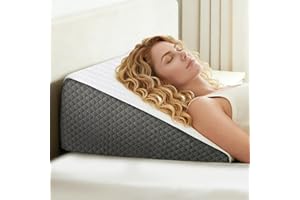Wedge Pillow for Sleep Apnea, 12 Inch Bed Wedge Pillow for Headboard, Wedge Pillow for Acid Reflux, After Surgery, Snoring, C