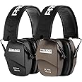 PROHEAR 016 Shooting Ear Protection Earmuffs 2 Pack, NRR 26dB for Gun Range, Hunting -Black and Brown