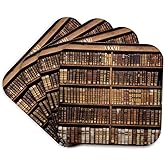 3dRose France, Corsica, Books, Ajaccio Municipal Library - Eu09 Ssm0025 - Scott T. Smith - Soft Coasters, Set of 4 (CST_81697_1)