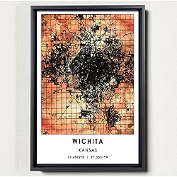 Wichita Map Poster, Kansas Map Art Poster, Map
