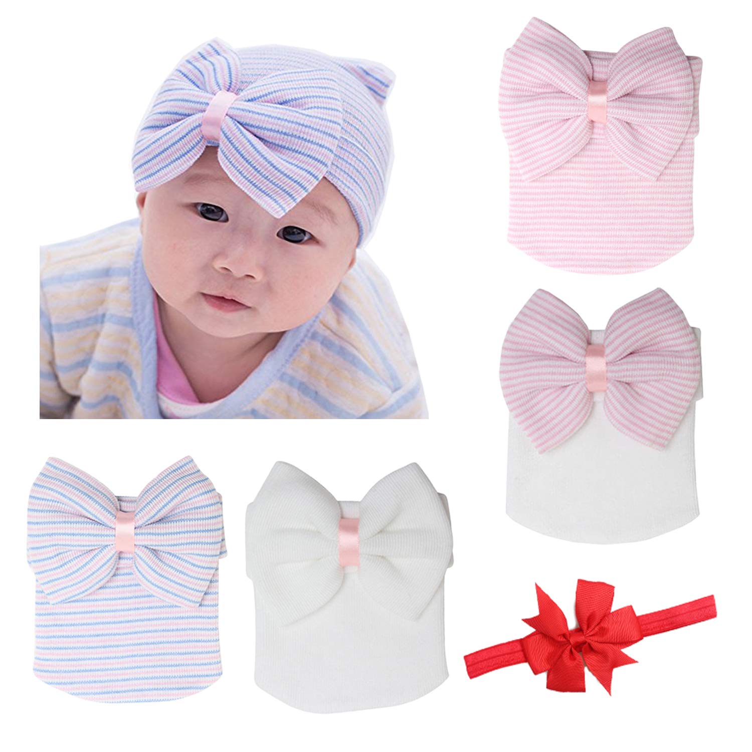 newborn baby caps and mittens