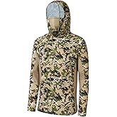 BASSDASH Men's UPF 50+ Camo Long Sleeve Hunting Fishing Hoodie Shirt