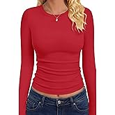 GAYHAY Long Sleeve Shirts for Women Basic Crop Tops Teens Crew Neck Tight Underscrub Clothes Workout Fall Trendy 2025