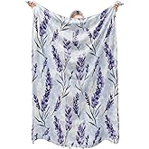 zbezbe Lavender Floral Flannel Blanket Elegant Purple Flower Throw Blankets Lightweight Soft for Party Chair Bed Sofa Camping Travel,Home Decor,Gifts Women,50x60in