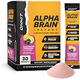 ONNIT Alpha Brain Instant Nootropic Drink Mix, BlackBerry Lemonade, 30 Ct | Nootropic drink mix packets; L-Theanine, Alpha GPC &amp; B6 support focus, memory &amp; mental clarity; on-the-go brain supplement