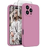 FireNova Designed for iPhone 16 Pro Max Case, Silicone Upgraded [Camera Protection] Phone Case with [2 Screen Protectors], Soft Anti-Scratch Microfiber Lining Inside, 2024, Lilac Purple