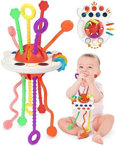 Yetonamr Baby Sensory Montessori Toys for 6-12-18 Months, Pull