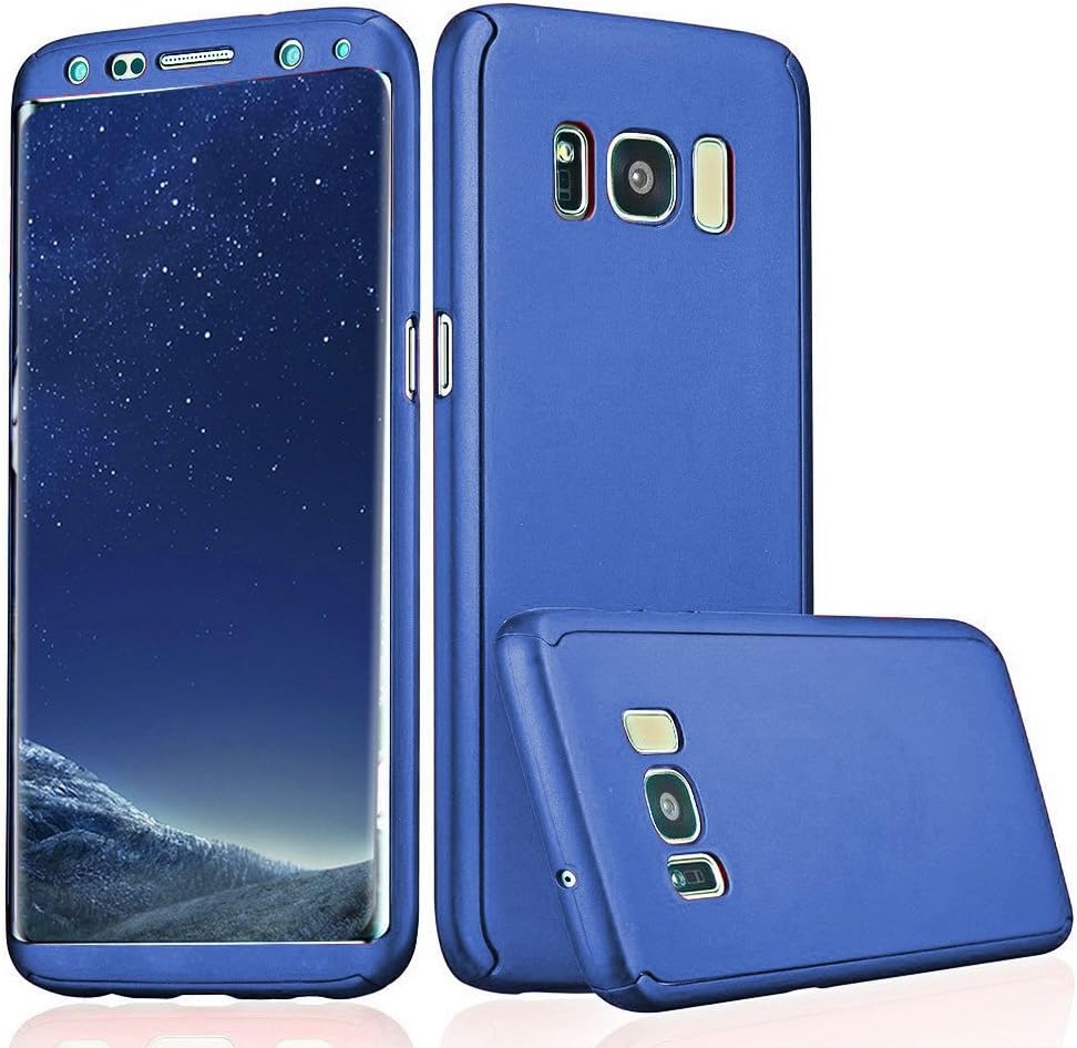 Xelcoy® 360 Degree Full Body Protection Front & Back Slim Hybrid Case Cover with Screen Protector for Samsung Galaxy S8 Plus- Blue
