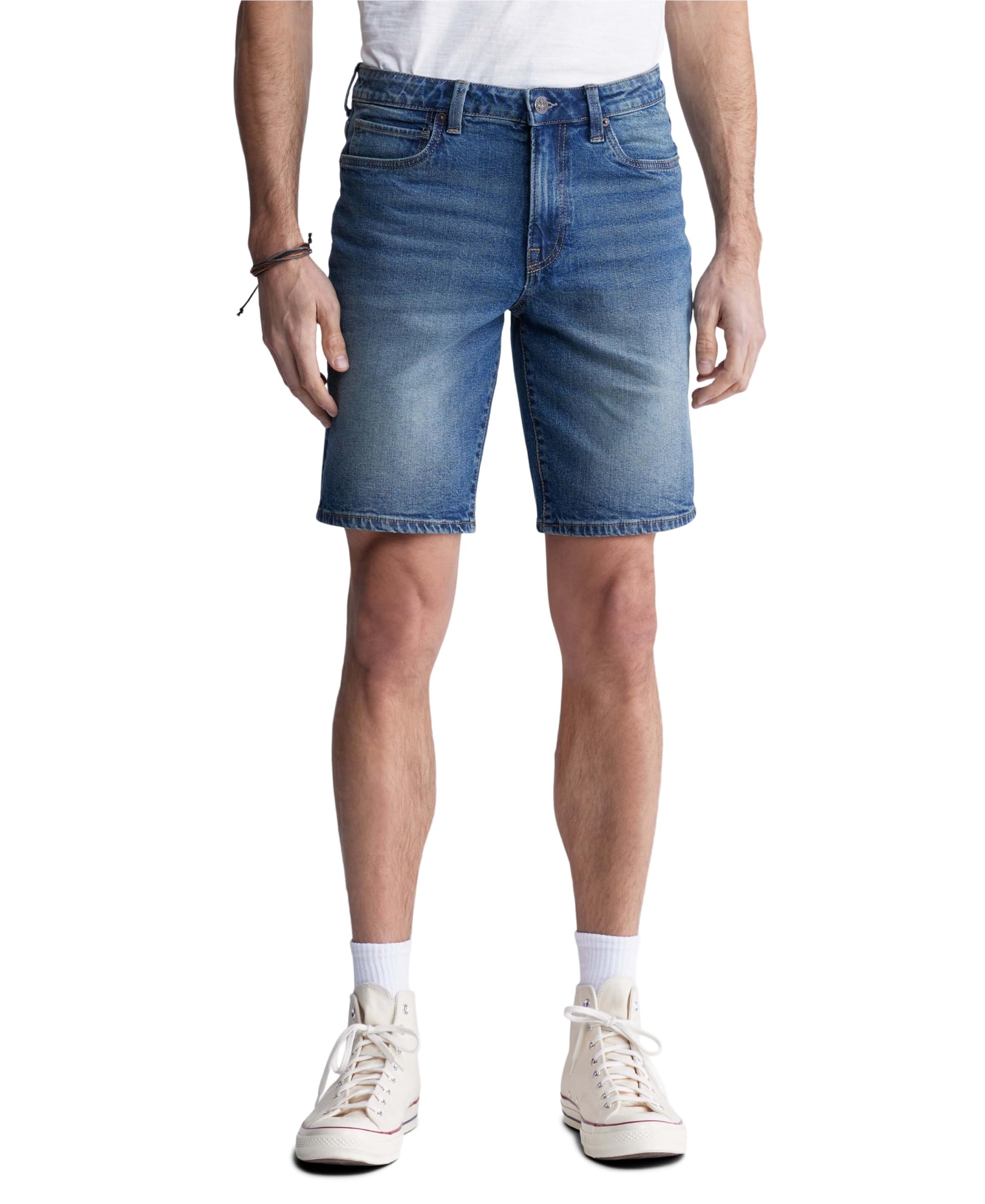 Buffalo David Bitton Men’s Relaxed Straight Dean Denim Shorts, Contrast Whiskered, 42