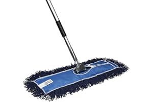 Nine Forty 48" Premium Nylon Dust Mop- Heavy Duty Mop Head for Industrial, Commercial, and Residential Cleaning - Dry Floor Duster for Hardwood Surfaces and Commercial Applications - Blue