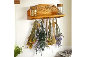 Tnstbiee Hanging Herb Drying Rack - Artistic Life Tree Design. Space-Saving Kitchen Flower Dried Grass Display,Holds 7 Bouquets. For Witches & Gardeners Gifts for Crafters, Wall Art Décor