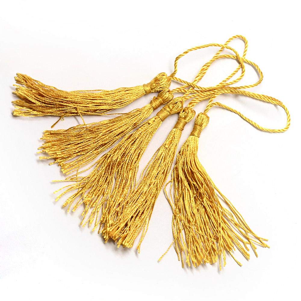 50 x Gold Silky 13.5cm Crafts Making Tassels - Bookmarks, Scrapbooking and Cardmaking