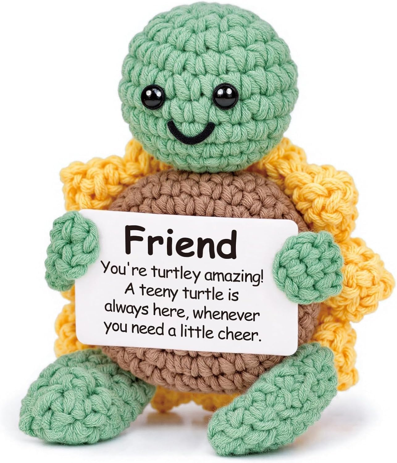 ALUNME Funny Gifts for Best Friend - Handmade Crochet Turtle with Sunflower Shell, Positive Friendship Gift for Birthday Valentines Day or Christmas(friend) — image 1
