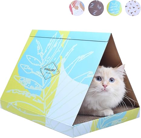 Vivaglory Chat Griffoirs Diy Griffoir Carton Ondule Grattoir Pour Chat Avec Herbe A Chat Amazon Fr Animalerie