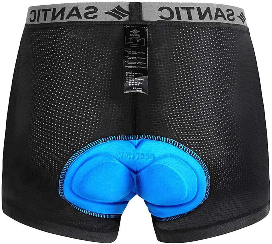 Santic Cycling Underwear 3D Padded Bike Underpants Bicycle Gel Shorts for Men Women Black: Clothing
