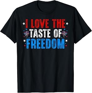 I Love The Taste of Freedom Couples Matching 4th of July T-Shirt