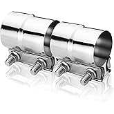 WIVIE 2.5 inch Lap Joint Exhaust Clamp 304 Stainless Steel Material For Exhaust Pipes, Muffler Ends and Exhaust System Connec