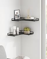 VASAGLE Floating Shelves Set of 2 L-Shaped Corner Shelves Black LLS831B22 view 2