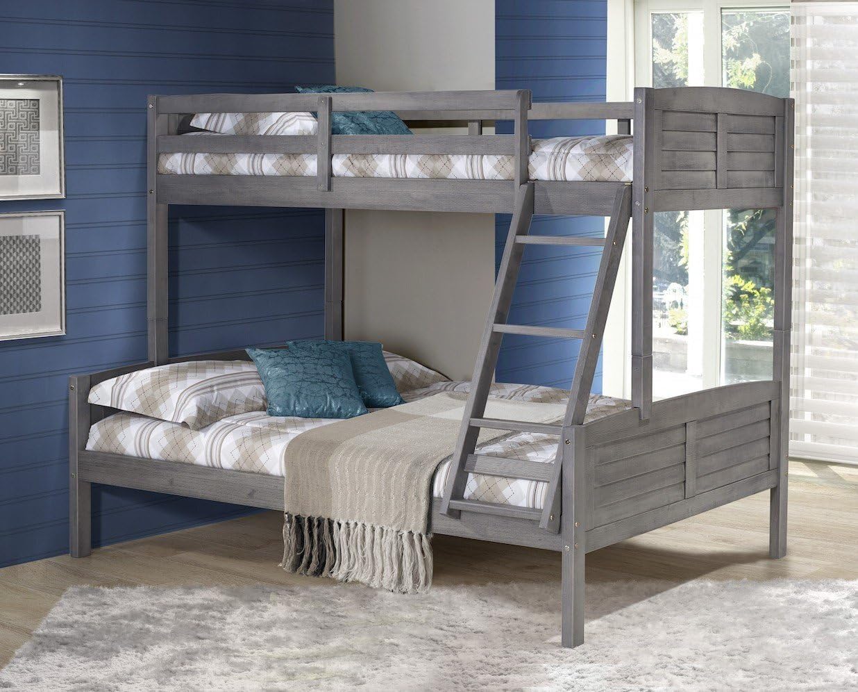grey cabin bed with storage