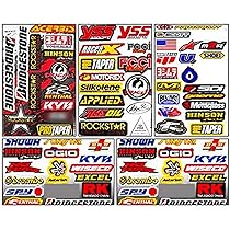 4 Bögen Sponsor Aufkleber - Wetterfeste Sticker Für Motorsport & Tuning