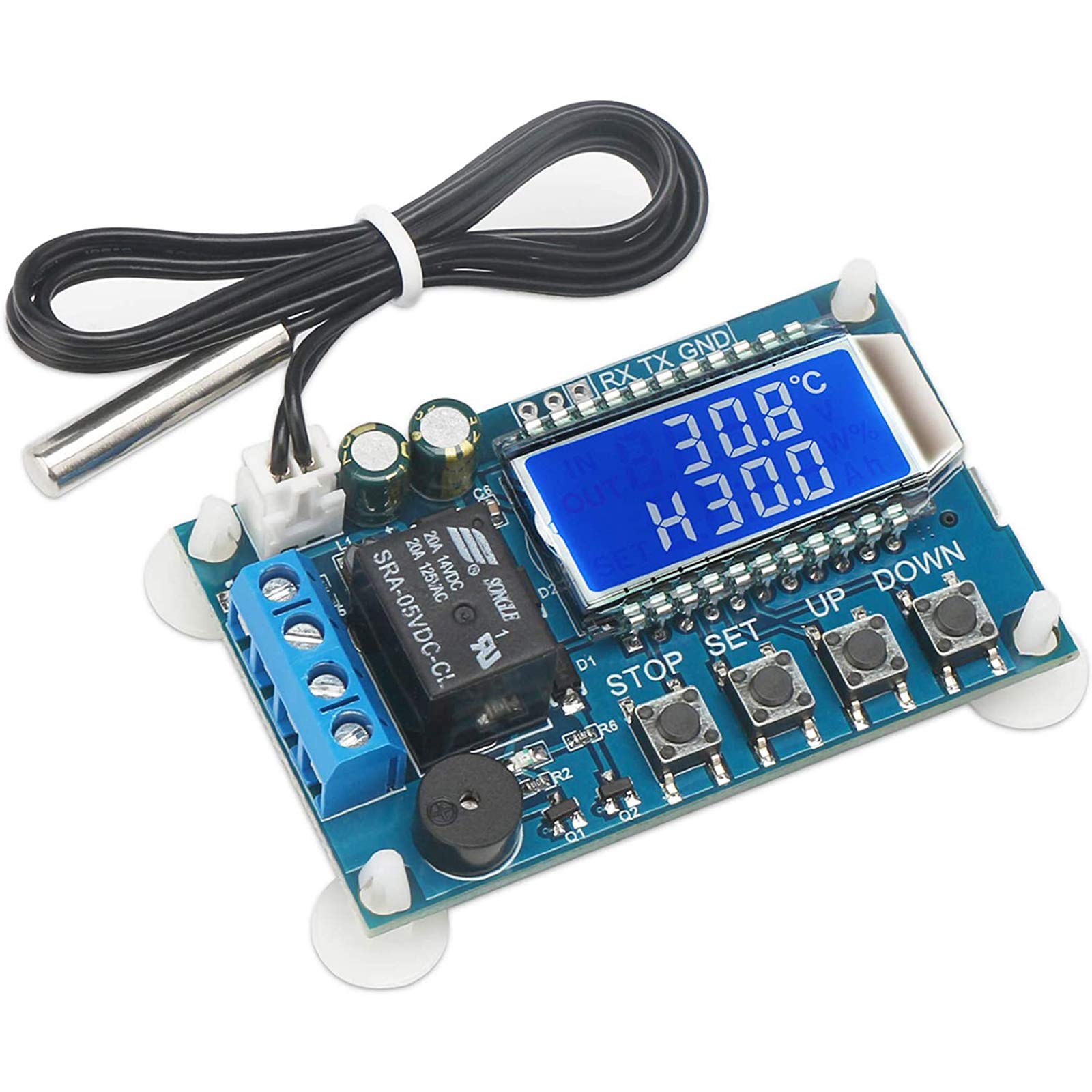 ZHITING XY-T01 Electronic Thermostat Controller,DC 6-30V 24V LCD Digital Temperature Control Board -50~110℃ Temp Control Switch Module with Waterproof Sensor Probe