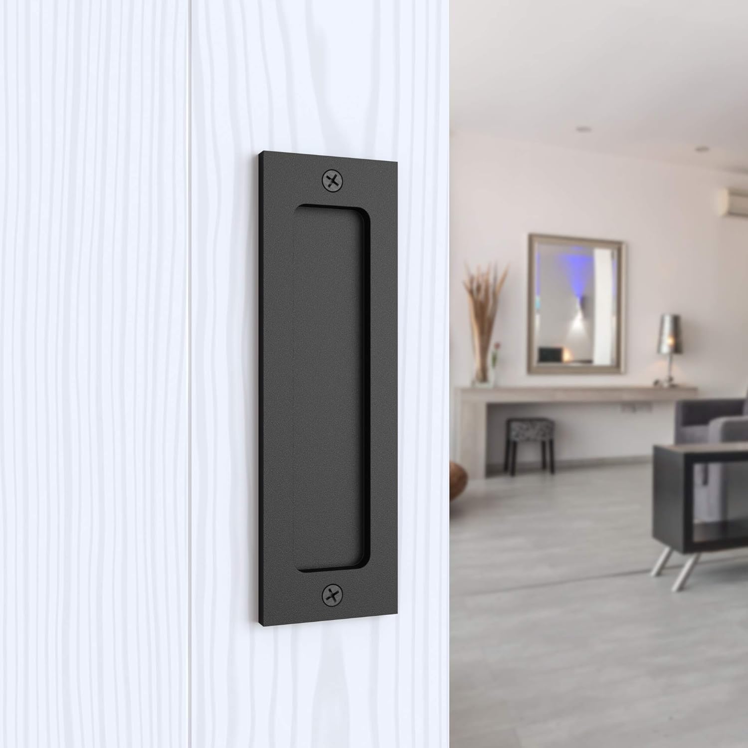 Tibres Barn Door Handle and Pull, Recessed Door Handle for Sliding Barn Door, Pull and Flush Door Handle Set - Image 4