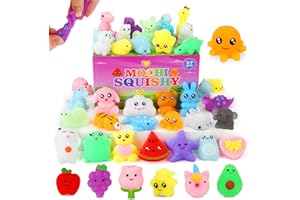 GWAHSA Mochi Squishy Toys, 27pcs Mini Kawaii Squishies Party Favors for Kids 4-8 8-12 Boys Girls Birthday Gifts Fidget Sensory Treasure Box Toys for Classroom Prizes Pinata Goodie Bags Xmas Stocking Stuffers
