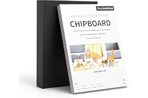 BOCIZUFSTAR Chipboard Sheets 8.5x11 Inches - 22 PT 25pcs Black Kraft Paper Sheets for Crafts - Eco Friendly Chip Board for Book Binding - Picture Frame Backing - Great Thin Cardboard Sheets for Crafts.