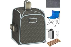 COSTWAY Portable Steam Sauna, Remote Control, 3L Steamer, Foldable Sauna Spa with 9 Temperature and 90 Mins Timer, Atomizatio
