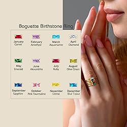 RLMOON Gold Birthstone Rings for Women Non Tarnish