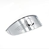 HTTMT- Skull Chrome 7 Inches Headlight Visor Heavy Duty Thick Compatible with H-D XL XLH FXR FX [P/N: MT325-019A-CD(OLD)]