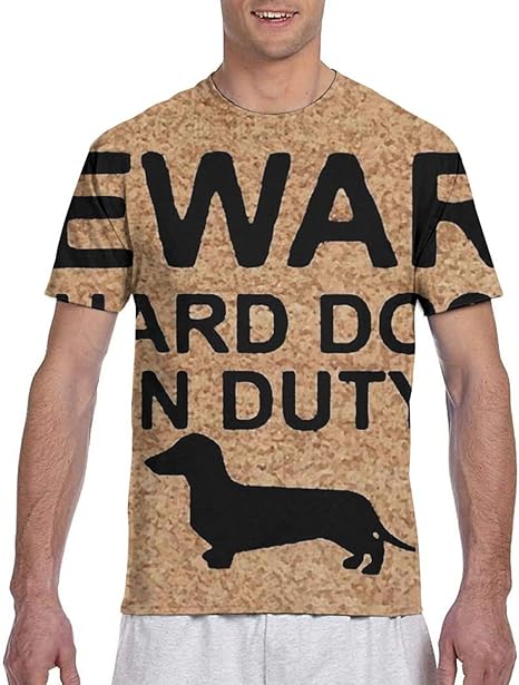 Dachshund On Duty Men's Short Sleeve T-Shirt, Slim Fit Polo T-Shirts for Running | Amazon.com
