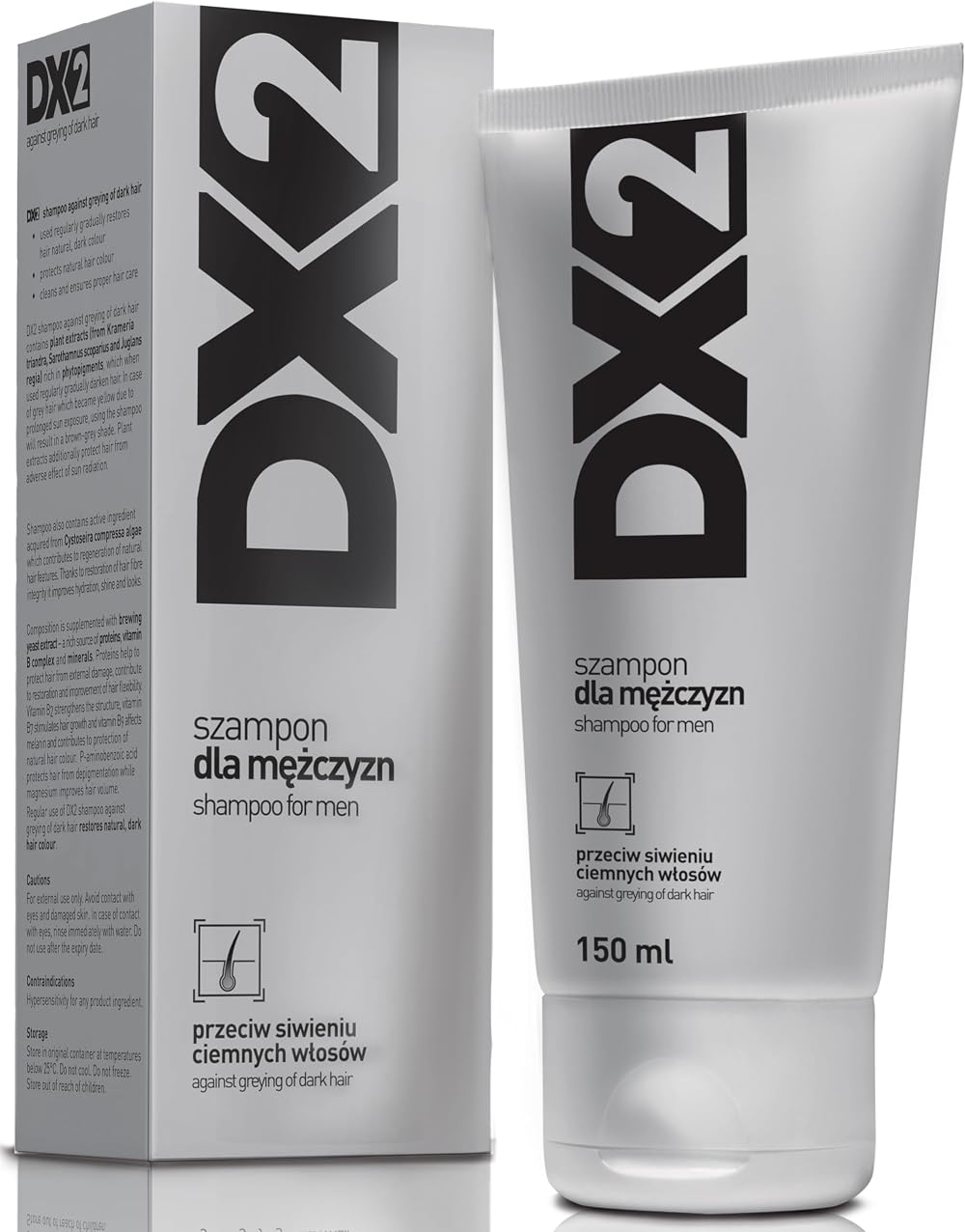 Aflofarm DX2 Shampoo for Men 150 ml Against Greying of Dark Hair