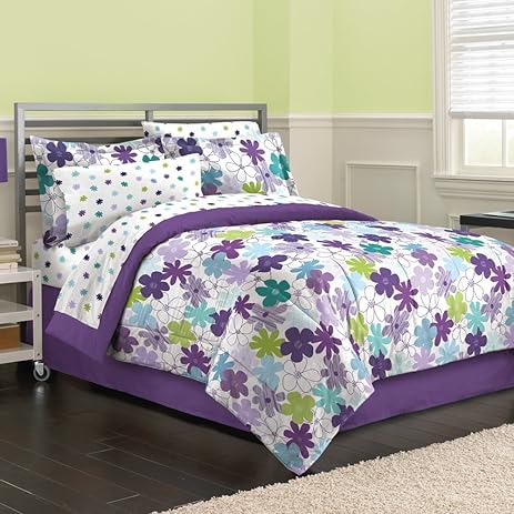 Amazon.com: First At Home Graphic Daisy Comforter Set, Queen ... Amazon.com: First At Home Graphic Daisy Comforter Set, Queen ...