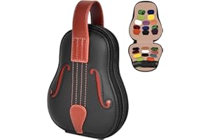 PECIUE Guitar Picks Holder Case Hold 24+ Packs, Pick Variety Accessories Storage Pouch Organizer for ROTOPATA/for Jim Dunlop/for Picko Plectrums for Acoustic Electric Guitars Bass Ukulele (Box Only)
