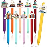 Geyoga 10 Pcs National Book Lovers Day Gifts Pens Accessories Set Bulk Librarian Readers Pens Book Lovers Day Bookish Gifts for Bookish Bookworm Teacher Favors