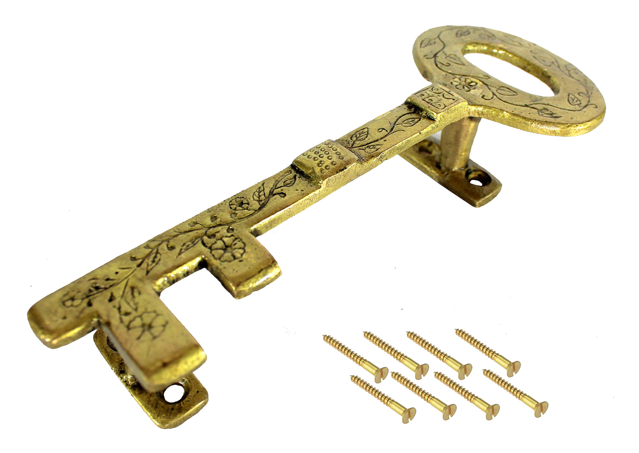ESPLANADE Designer Peacock Brass Door Handle (Treasure Key)