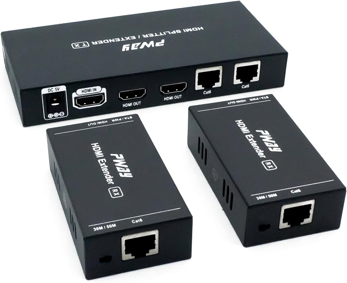 PWHTS0102(POC) 1X2 Splitter HDMI Extender Over Cat6 cavo con
