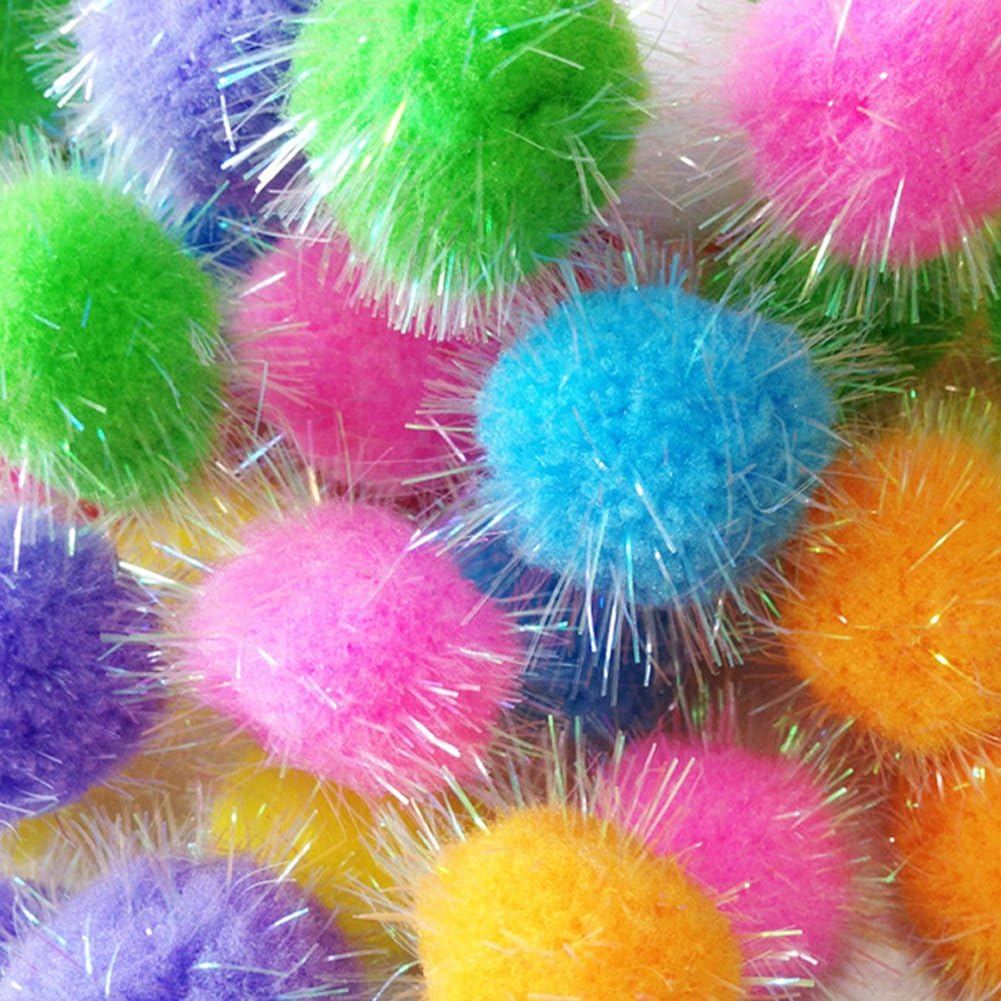 Rimobul Assorted Color Sparkle Balls My Cat's All Time Favorite Toy - 1.3" - 20 Pack : Pet Supplies
