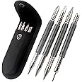 LSTOPGO Spring Nail Set,Dual Head Nail Setter with Size Marked,4pcs Hammerless Door Hinge Pin Removal Tool,Striking Force Spring Loaded Nail Punch（1/8-in, 3/32-in, 3/16-in, 1/16-in, 1/32-in, 1/8-in）