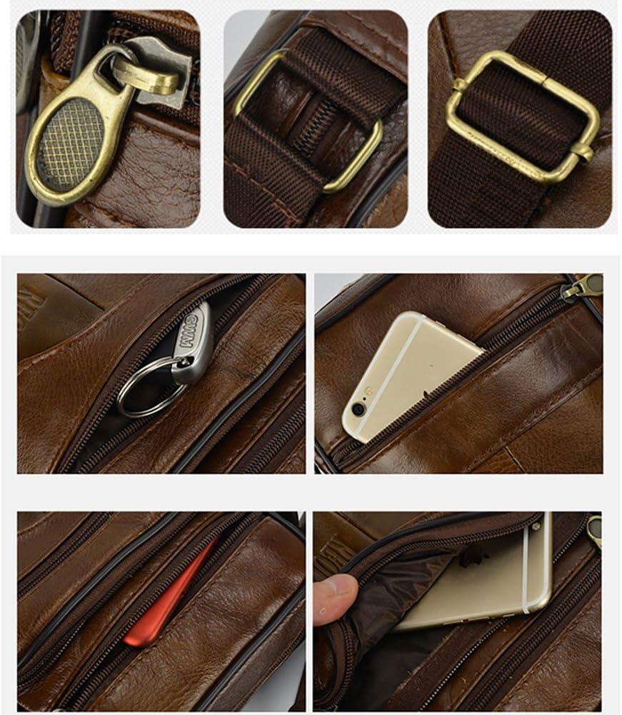 Realmark Men`s Genuine Leather Shoulder Bag Hand bag Crossbody Messenger Purse - Image 5