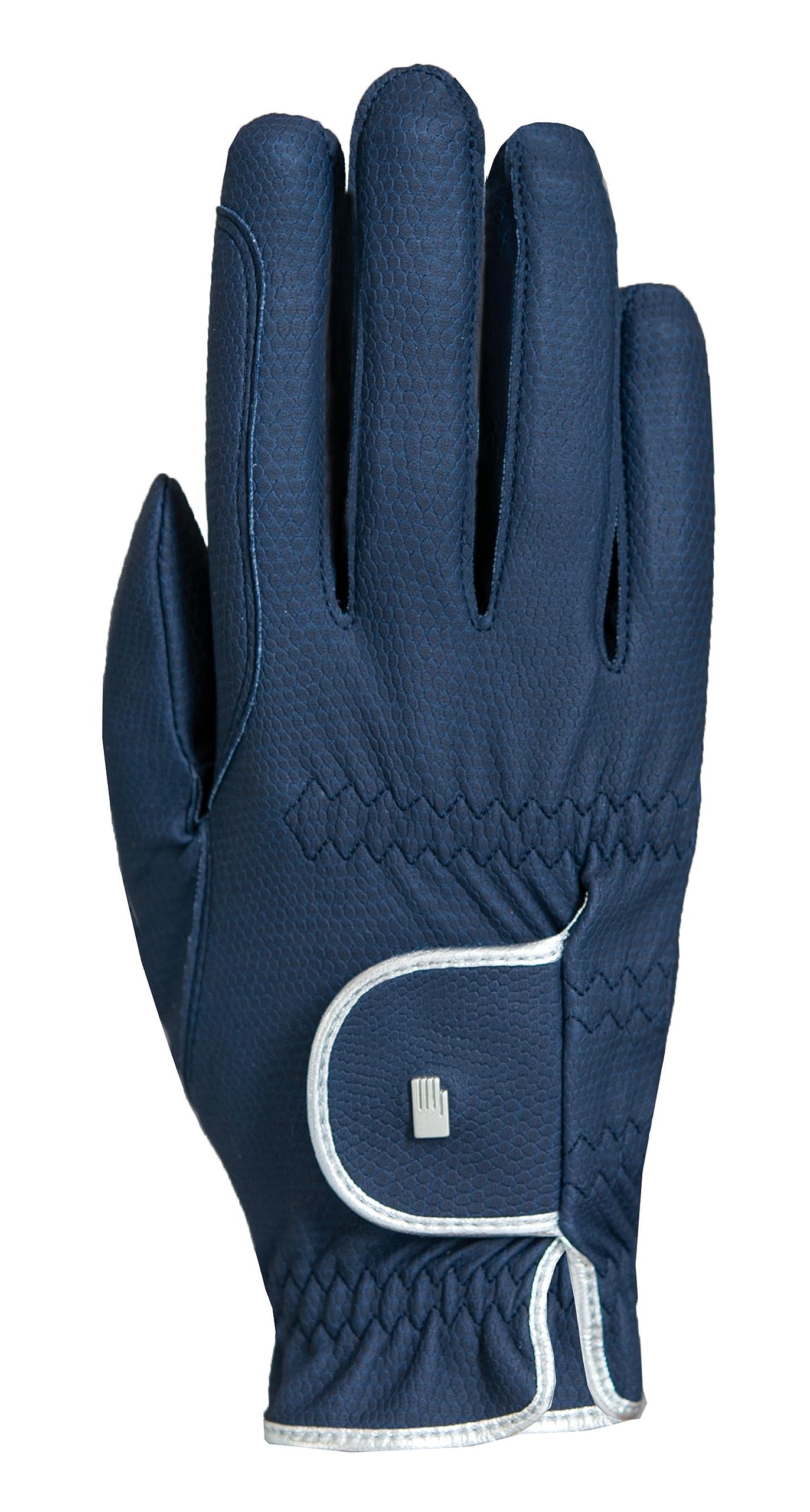 Roeckl Sports equestrian gloves LONA, ladies summer riding glove, navy/silver 8.5 — image 1