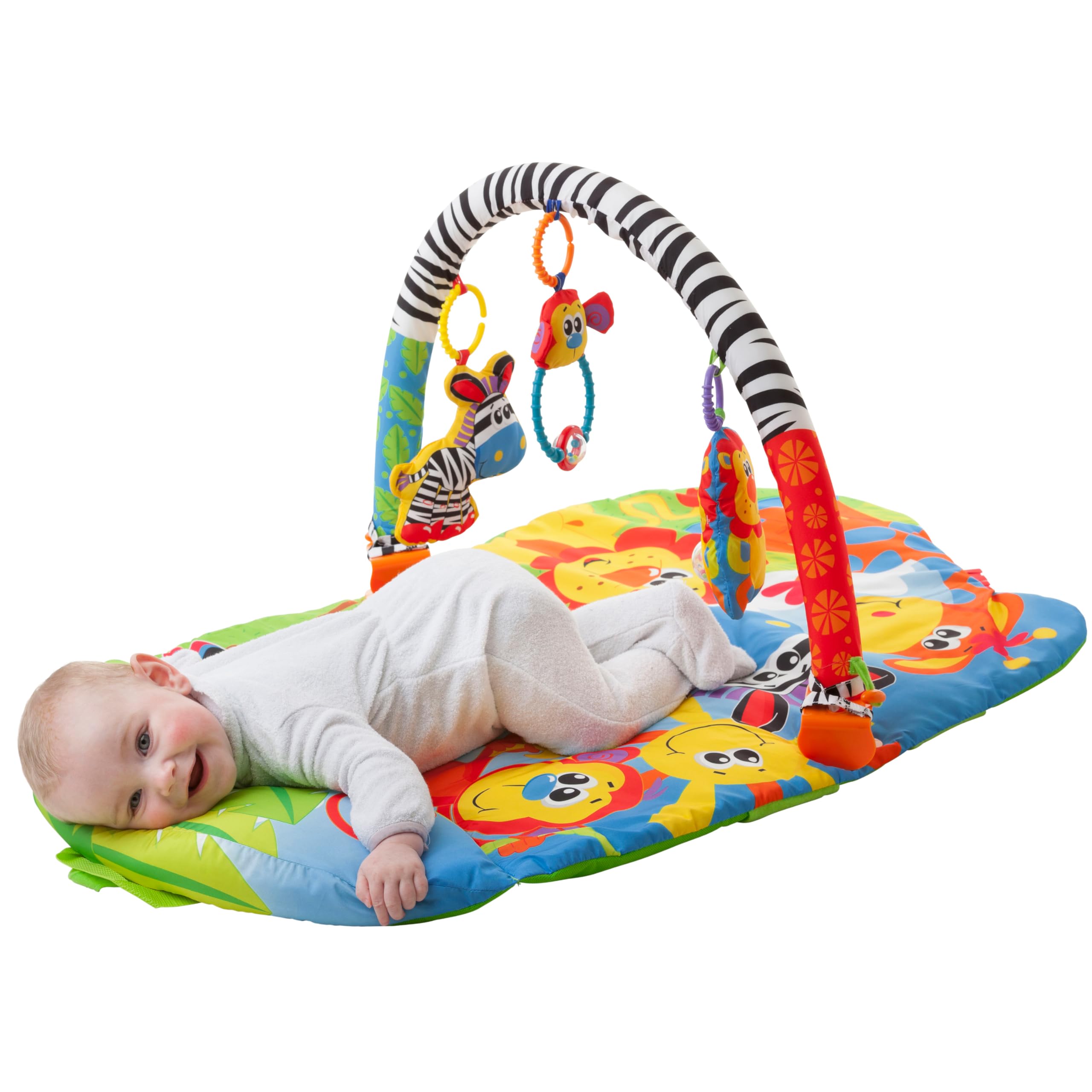 Playgro 5 In 1 Safari Super Gym - Versatile Baby Play Mat for Multiple Developmental Activities - This Interactive Play Gym is the Best in Baby Playmats - Learning & Comfort for Your Little One