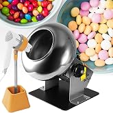 Mini Commercial Chocolate Panning Machine, Chocolate Coating Machine, Candy Coater Machine Coater Sugar External Hair Dryer for Drying,110V