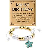 Mwphuy 1st Year Old Birthday Girl Gifts Beaded Bracelets First Birthday Gifts for Girls Daughter Granddaughter Niece Sister Jewelry Bracelet with Gift Card Christmas Graduations Gift for Her Women