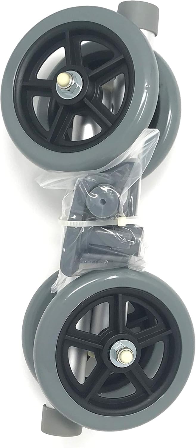 Top Glides Heavy Duty Bariatric 5" Walker Wheel Kit with Free Flexfit Universal Ski Glides: Health & Personal Care