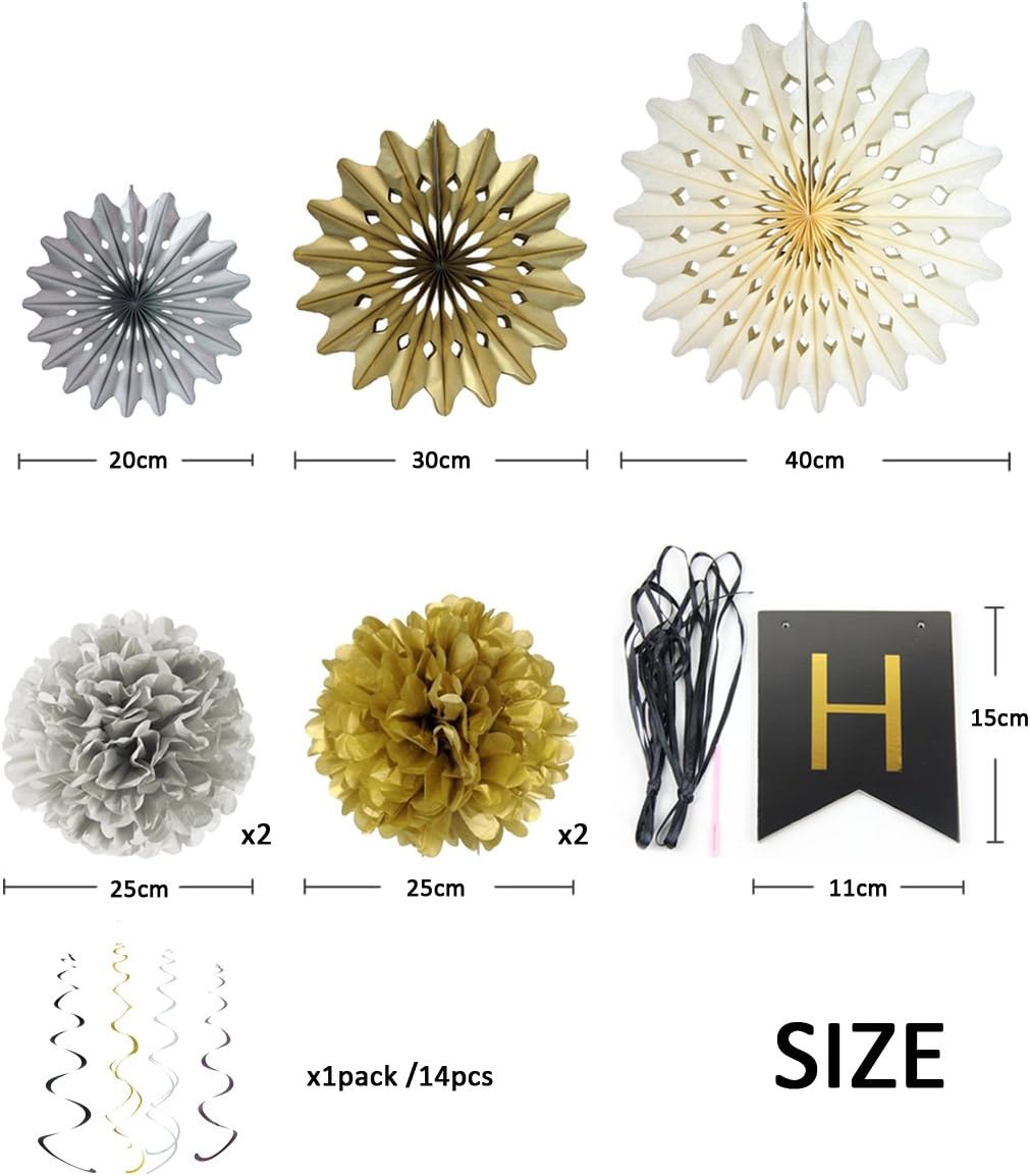 Sunbeauty Decoration Anniversaire Noir Et Or Happy Birthday Banderole Argentee Pour Homme Femme Adultes 30 50 Ans 9 Pcs Decorations Guirlandes Cotillons Et Confettis Mkyra Org