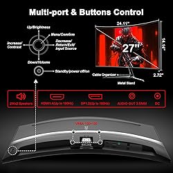 SANSUI 27 Inch Curved Gaming Monitor 180Hz 1ms with
