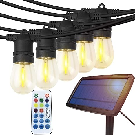 Alitade - Guirnalda de luces solares para exteriores con bombillas LED